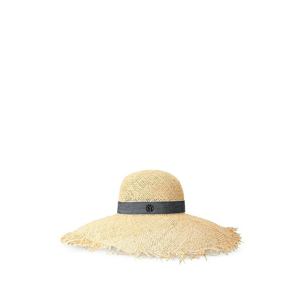 メゾンミッシェル  レディース かぶり笠 添え物 Blanche frayed trim hat Neutrals
