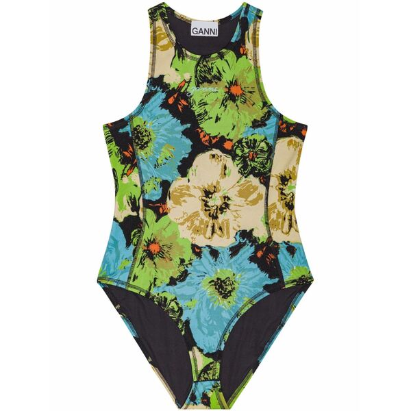 ガニー レディース カットソー トップス Floral-print bodysuit Blue