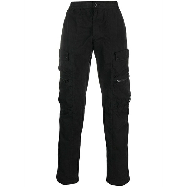 シーピーカンパニー メンズ 心地よいズボン下 ボトムス Logo-patch cargo pants Black
