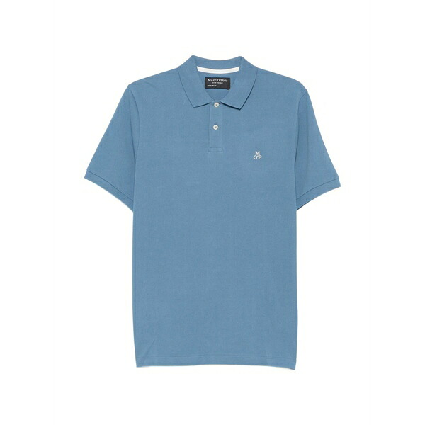 マルコポーロ メンズ スポーツシャツ トップス Logo-embroidered piqu￡ polo shirt Blue