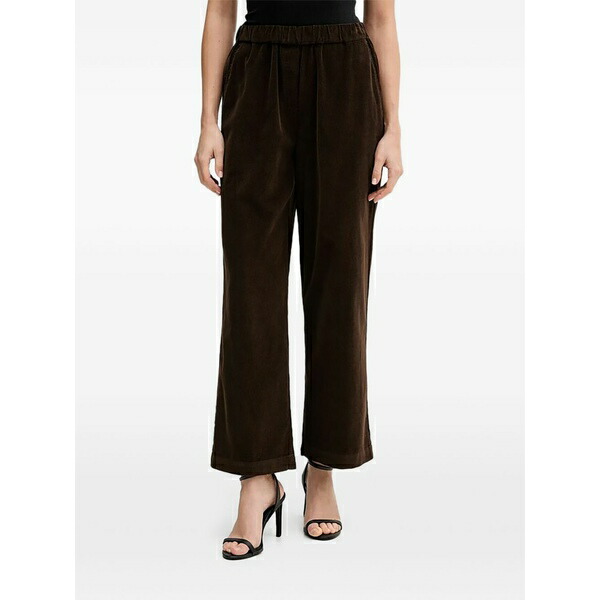 ベネトン  レディース 心地よいズボン下 ボトムス Elasticated corduroy trousers Brown