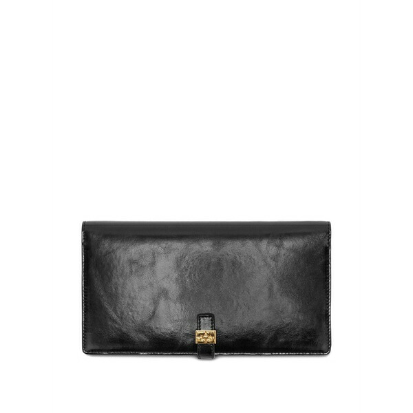 ガニー レディース 金入れ 付属物 Logo-buckle wallet Black