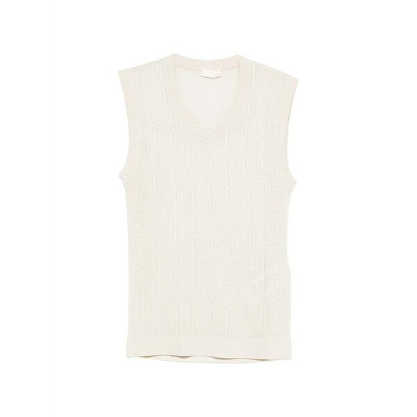 リュージョー レディース カットソー トップス Ribbed sleeveless top Neutrals