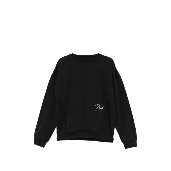 ルード メンズ パーカー・スウェットシャツ アウター Logo-embroidered sweater Black