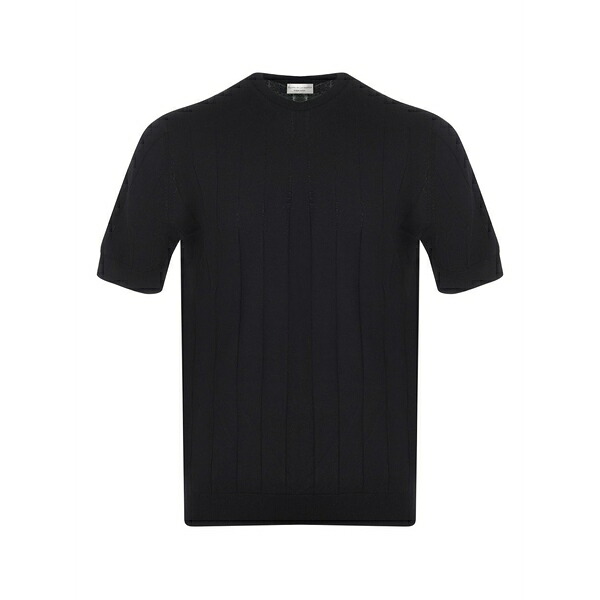 フィリッポ デ ラウレンティス メンズ ティーシャツ トップス Ribbed-knit t-shirt Black