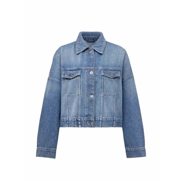 ドライコーン レディース ジャケット&ブルゾン アウター Holbrooks cropped denim jacket Blue|asty