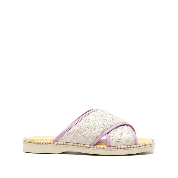ホー火器 レディース サンダル シューズ 660 interwoven-raffia slides Purple