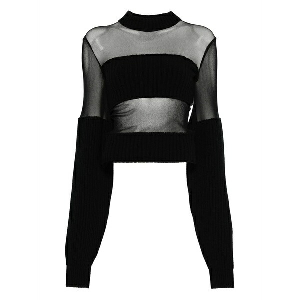 ジャン極点 ゴルチエ レディース 編み物\u0026スウェーター アウター Cropped sweater Black