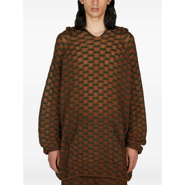 イサ ボルダー メンズ パーカー・スウェットシャツ アウター Patterned hoodie Brown|asty