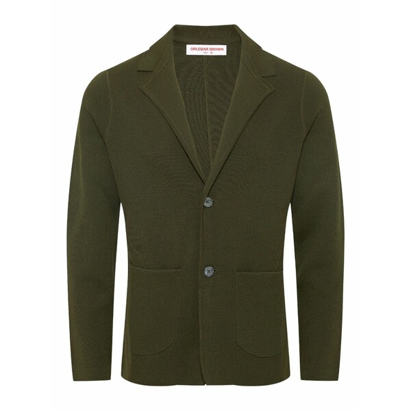 オールバー ブラウン メンズ ジャケット&ブルゾン アウター Rainer pique wool jacket Green|asty