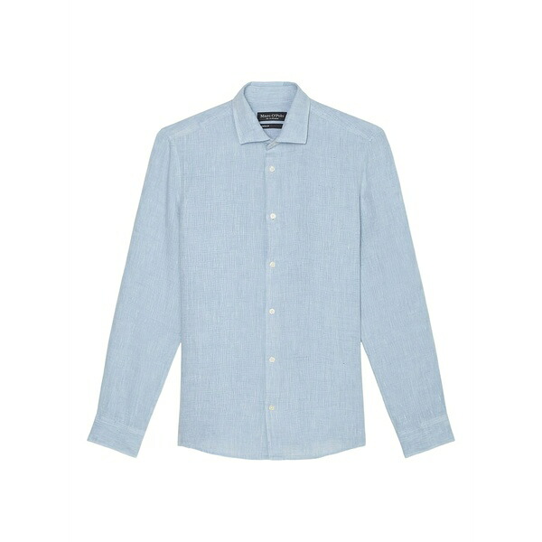 マルコポーロ メンズ シャツ トップス Linen shirt Blue