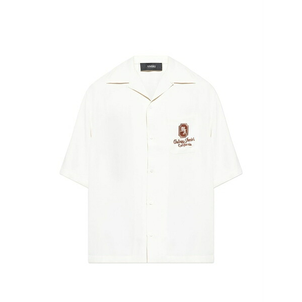 アミリ メンズ シャツ トップス Logo-embroidered shirt Neutrals|asty