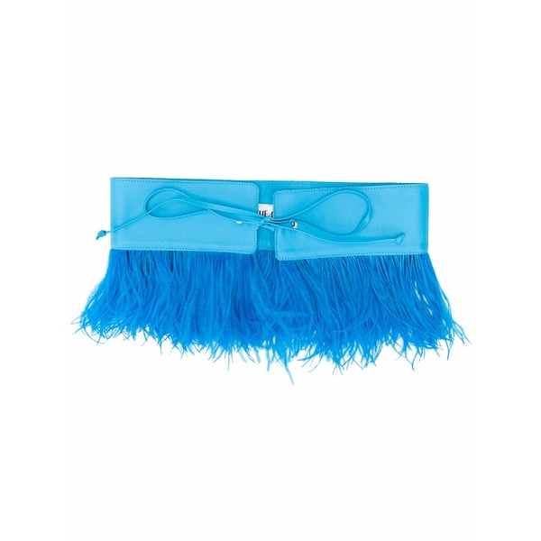 ジ アティコ レディース 三尺帯 添え物 Feather embellished belt Blue