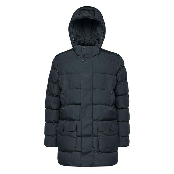 ジェオックス メンズ 上衣＆上衣 アウター Hooded quilted jacket Blue メンズファッション-コート・ジャケット