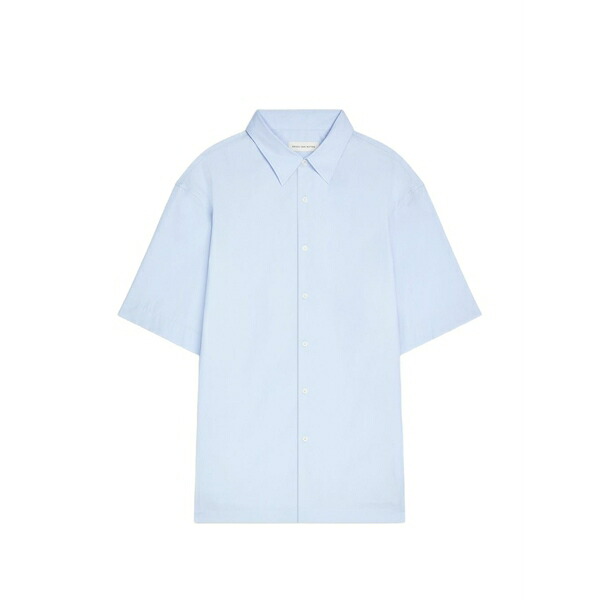 ドリス・ヴァン・ノッテン メンズ シャツ トップス Short-sleeve cotton shirt Blue｜asty