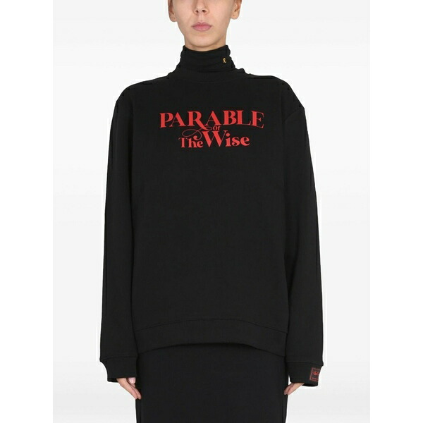 ラフ・シモンズ レディース ニット&セーター アウター Round-neck sweatshirt Black｜asty