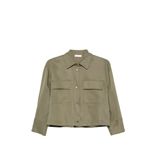 リュージョー レディース シャツ トップス Chest-pocket shirt Green|asty