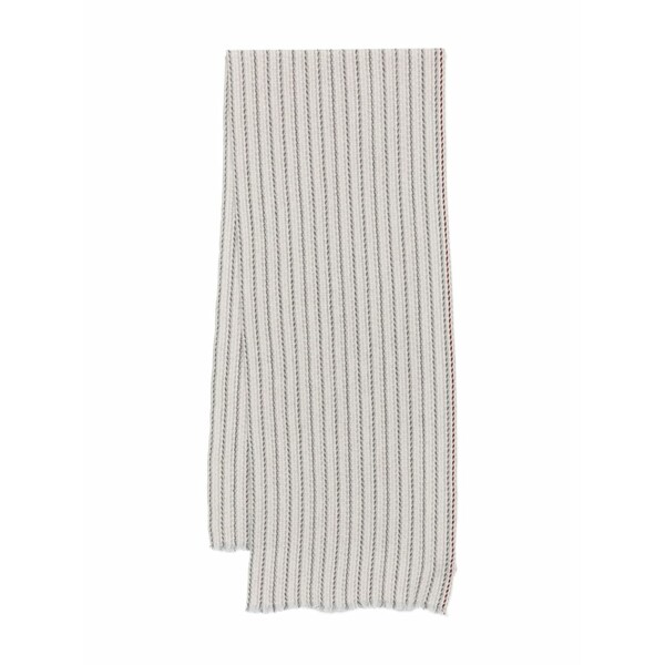 イレブンティ メンズ 消音装置・袈裟・えり巻き 添え物 Striped frayed-edge scarf Neutrals