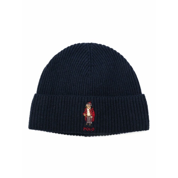 ラルフローレン メンズ 帽子 アクセサリー Polo bear-motif beanie hat Blue
