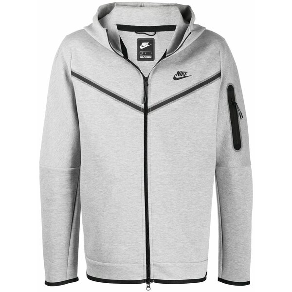 ナイキ メンズ パーカー・スウェットシャツ アウター Logo-print zip-up hoodie Grey|asty
