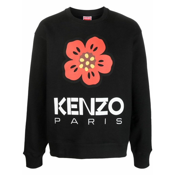 ケンゾー メンズ パーカー・スウェットシャツ アウター Poppy cotton sweatshirt Black|asty