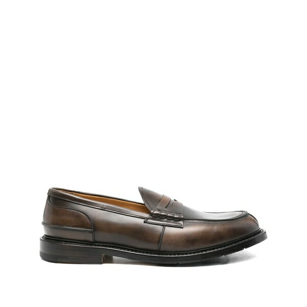 プレミアータ メンズ スリッポン・ローファー シューズ Penny leather loafers Brown|asty