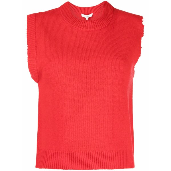 ティビ レディース カットソー トップス Distressed lambswool vest Red｜asty