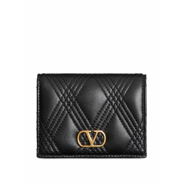 ヴァレンティノ ガラヴァーニ レディース 財布 アクセサリー Quilted leather card holder Black｜asty