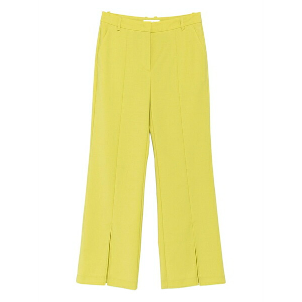 マルコポーロ レディース カジュアルパンツ ボトムス Split-hem straight trousers Green|asty