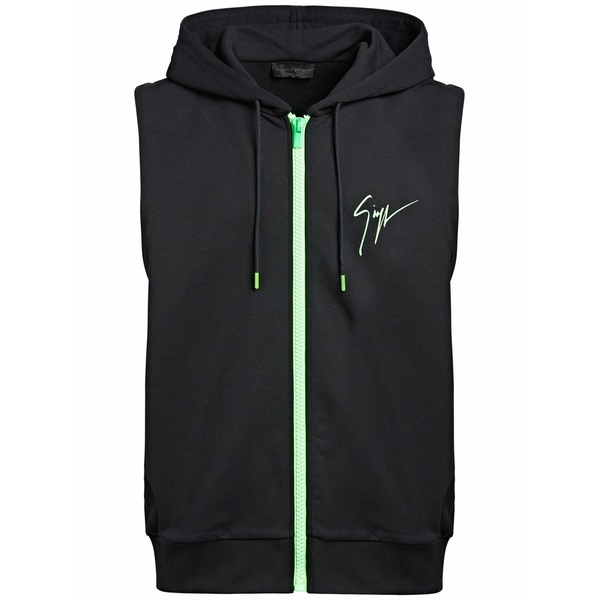 ジュゼッペザノッティ メンズ パーカー・スウェットシャツ アウター Lr-41 sleeveless hoodie Black|asty