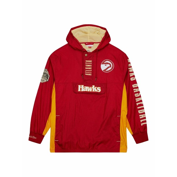 ミッチェル&ネス メンズ パーカー・スウェットシャツ アウター Atlanta hawks team og 2.0 hoodie Red|asty