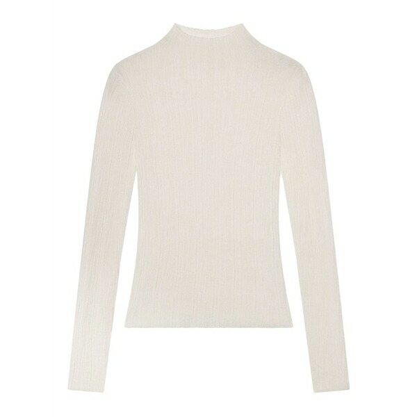 エーエルシー レディース Tシャツ トップス Ribbed high-neck top Neutrals|asty