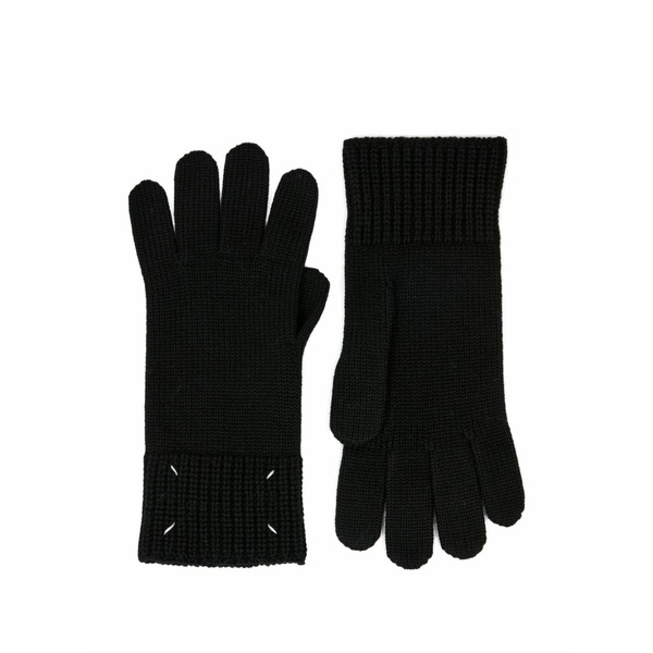 マルタンマルジェラ メンズ グローブ 付属物 Four stitches wool gloves  Black
