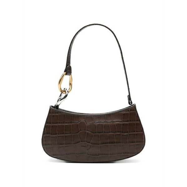ステゥド レディース ショルダーバッグ 御徒面子 Ollie crocodile-effect shoulder bag Brown