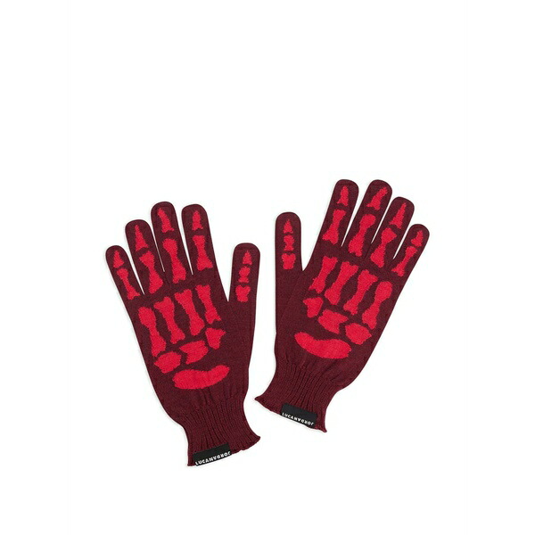 ジョーダンルカ メンズ グローブ 付属物 Skeleton-print gloves Red