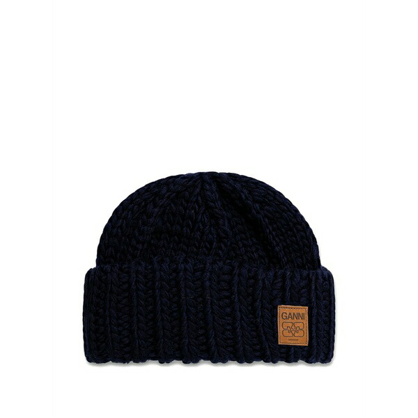 ガニー レディース かぶり笠 付属品 Logo-patch beanie Blue
