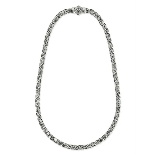エマニュエレ ビコッキ メンズ 首飾り・チョー鉄道車両 付属物 Diamond-cut flat braided necklace Silver