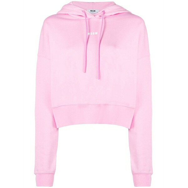 エムエスジイエム レディース パーカー・スウェットシャツ アウター Logo-print hoodie Pink