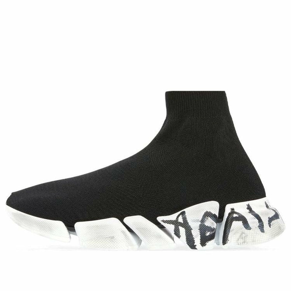 Balenciaga バレンシアガ レディース スニーカー  【(WMNS) Balenciaga Speed 2.0 Graffiti Sneakers Black Recycled Knit and White Sole Unit 617196W2DD41091】  サイズ US_8(25.0cm)