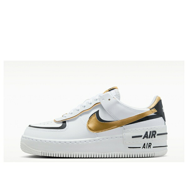 Nike ナイキ レディース スニーカー 【(WMNS) Nike Air Force 1 Shadow 'White Black Metallic Gold' CI0919-125】 サイズ US_7(24.0cm)|asty