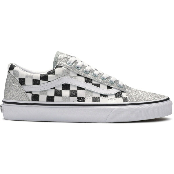 Vans バンズ レディース スニーカー  【Vans Old Skool Glitter Checkerboard (Women\u0027s)】  大きさ US_5.5(22.5珊) Silver/True White-Black