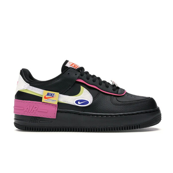 Nike ナイキ レディース スニーカー 【Nike Air Force 1 Low Shadow Removable Patches Black Pink (Women's)】 サイズ US_6(23.0cm) Black/Limelight-Cosmic Fuchsia-White｜asty 36,920円