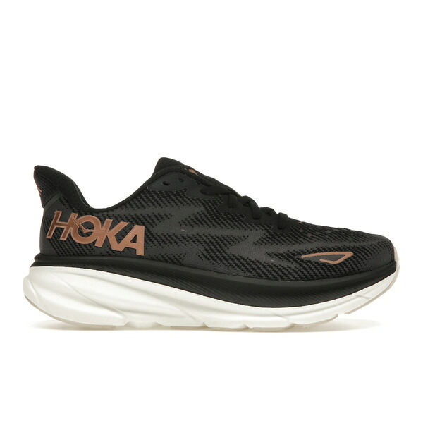 Hoka One One ホカオネオネ レディース スニーカー 【Hoka One One Clifton 9 Black Rose Gold (Women's)】 サイズ US_7(24.0cm) Black/Rose Gold｜asty