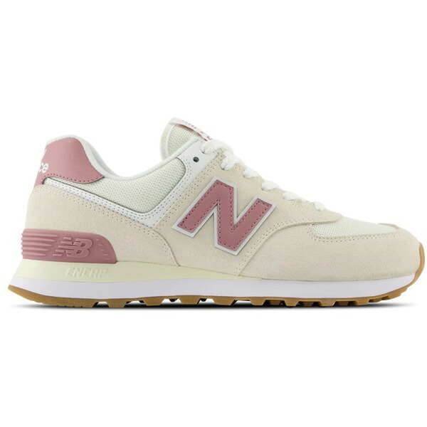 New Balance ニューバランス レディース スニーカー 【New Balance 574 Beige White Pink (Women's)】 サイズ US_8.5(25.5cm) Beige/White/Pink｜asty