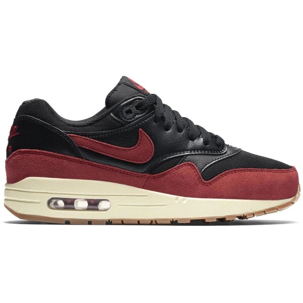 Nike ナイキ レディース スニーカー  【Nike Air Max 1 Black Red Sail (Women\u0027s)】  大きさ US_8(25.0糎) Black/Gym Red/Sail/Gum Medium Brown