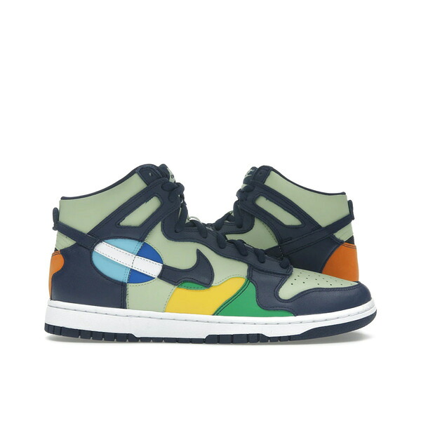 Nike ナイキ レディース スニーカー 【Nike Dunk High See Through Pistachio Midnight Navy (Women's)】 サイズ US_9(26.0cm) Pistachio/Midnight Navy/Green-Blue-Yellow|asty