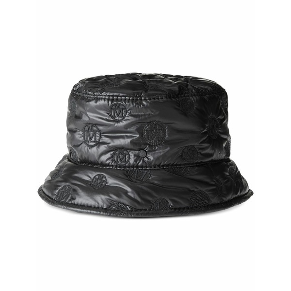 メゾンミッシェル  メンズ かぶり笠 添え物 Axel embroidered-monogram bucket hat Black