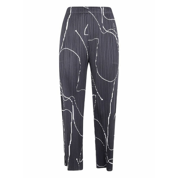 プリーツ プリーズ イッセイ ミヤケ レディース カジュアルパンツ ボトムス Elasticated-waistband pleated trousers Black|asty