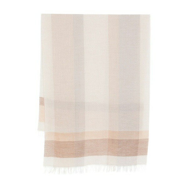 ディー・エクステリア レディース マフラー・ストール・スカーフ アクセサリー Striped fringed scarf White｜asty