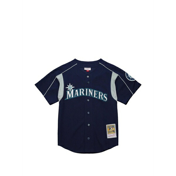 ミッチェル\u0026ネス メンズ プルオーバー トップス 2003 seattle mariners buttoned short-sleeve shirt Blue